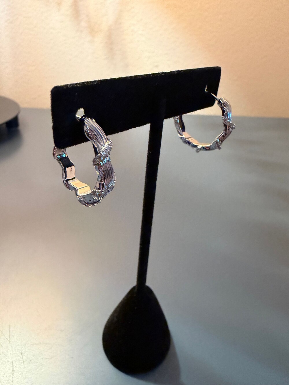 Christian James by Scott Grimes Sterling Silver Gemstone Hoop Earrings - Picture 3 of 6